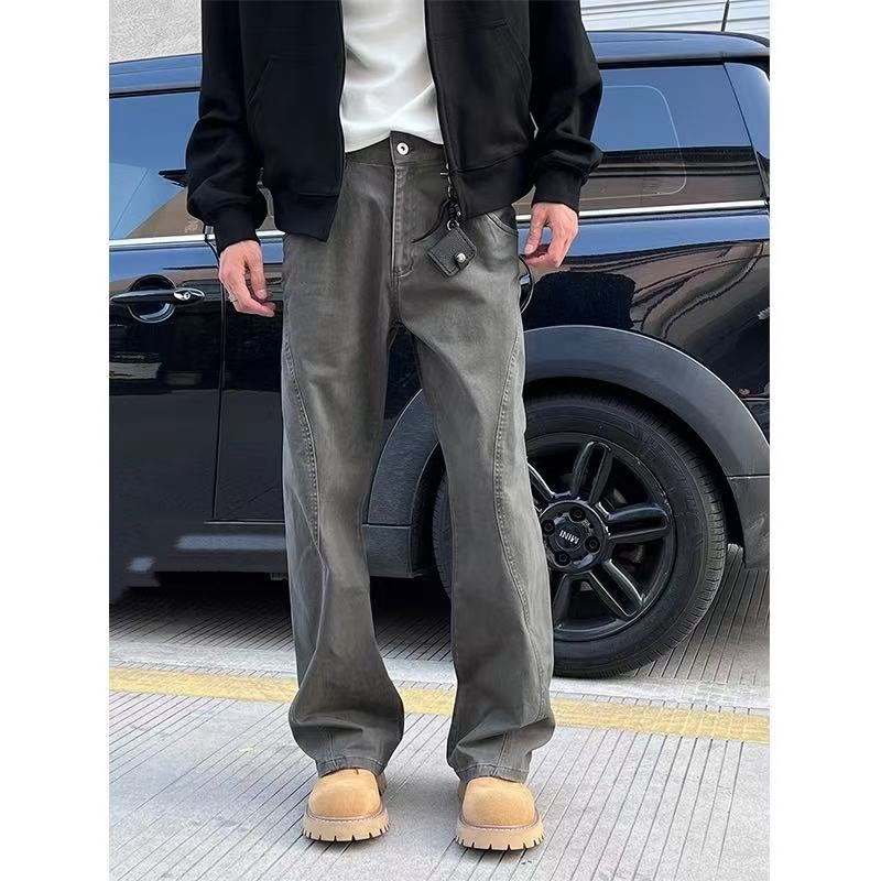 8309牛仔裤男士夏季薄款宽松大码百搭休闲裤青少年时尚潮流长裤子