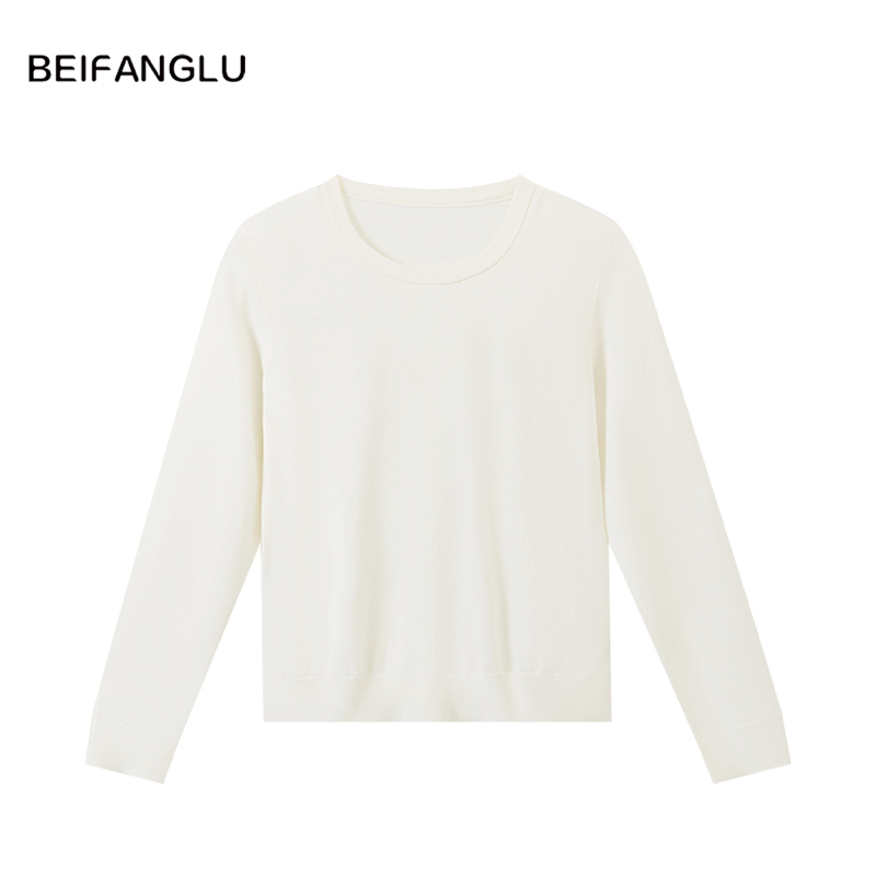 北方鹿  【73%绵羊毛27%桑蚕丝】亲肤保暖打底针织衫长袖女SL123