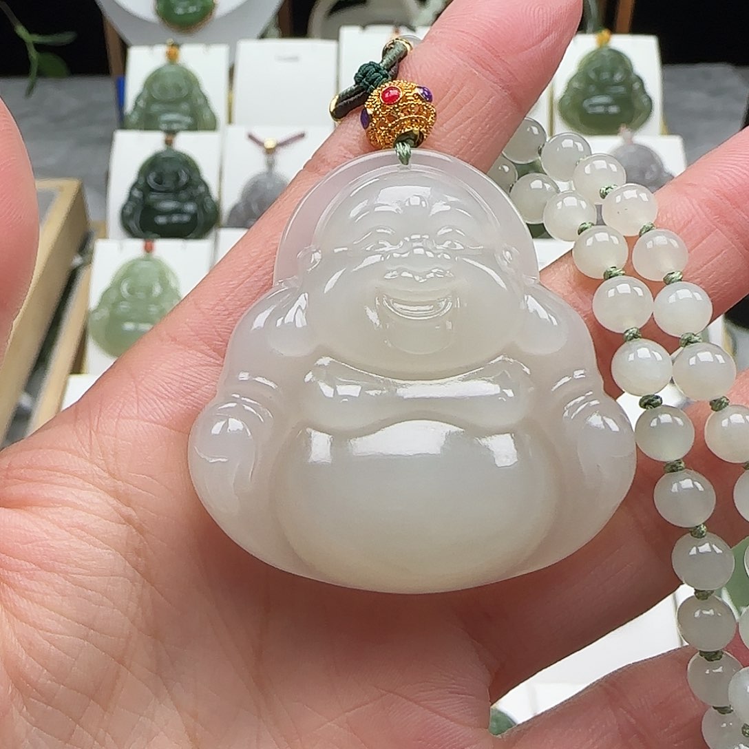 和田玉颈饰足金镶嵌专***帝