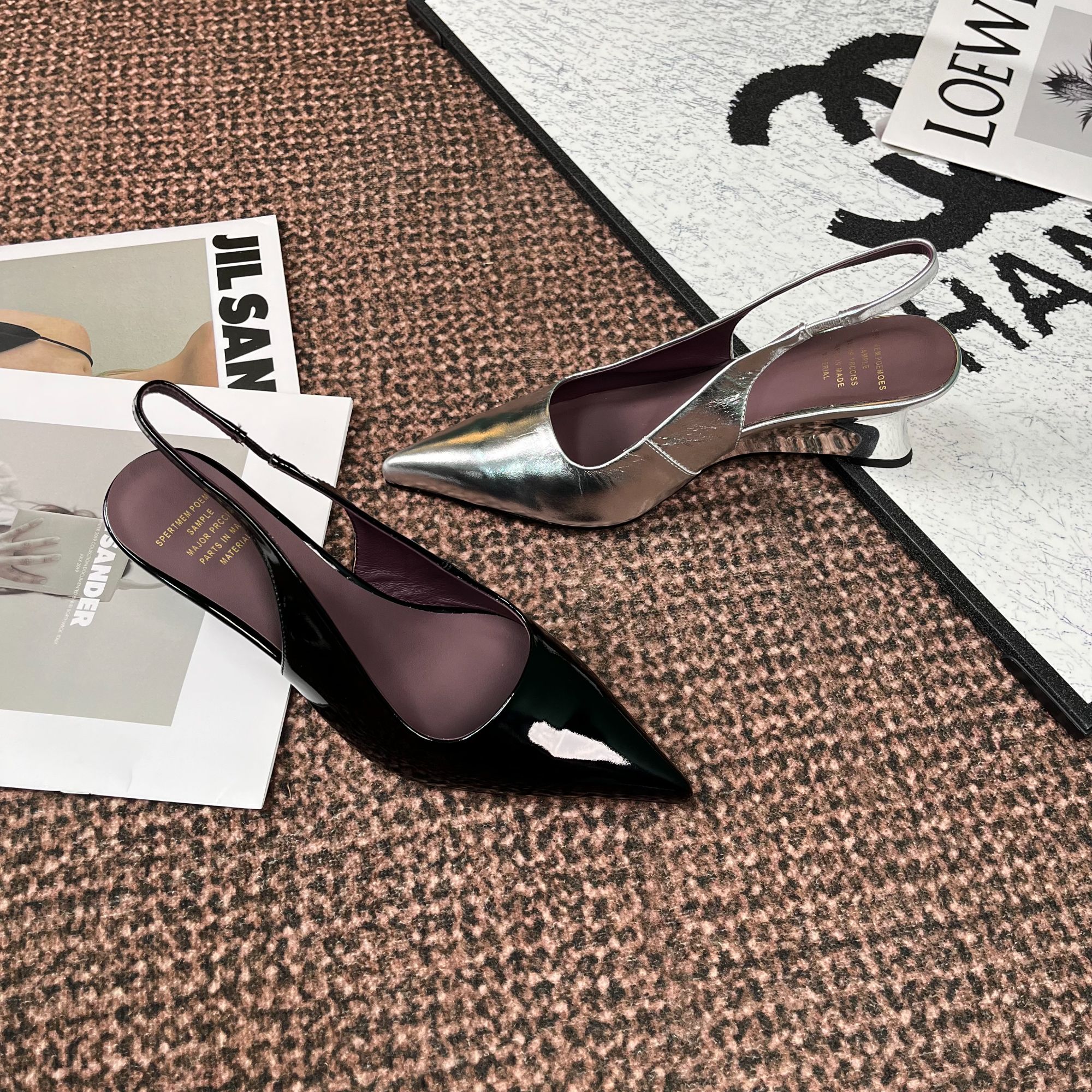 薇芙娜牛皮跟高6CM舒适百搭气质真皮后空凉鞋