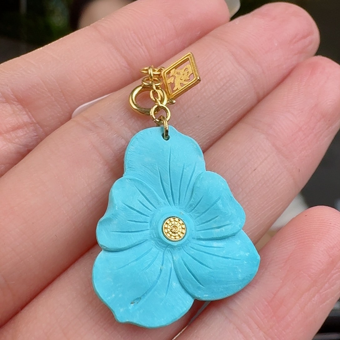 绿松石珠宝奇石18K金镶嵌