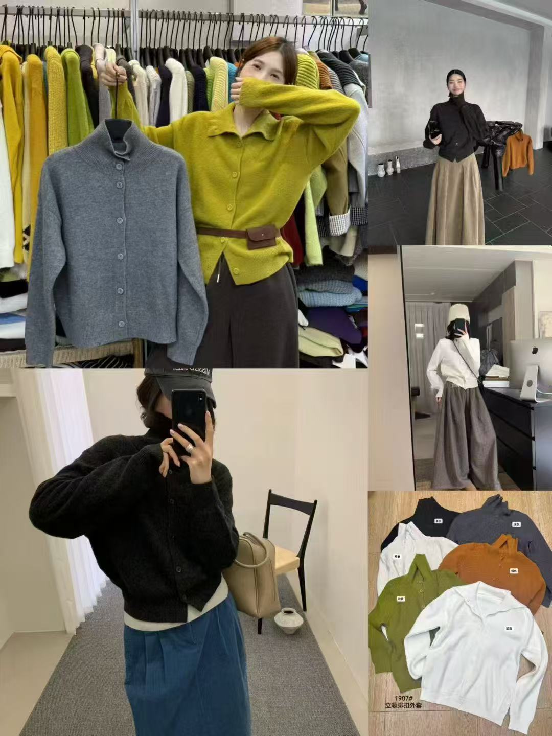 休闲风立领常规春季针织毛针织衫衫针织衫衬衫