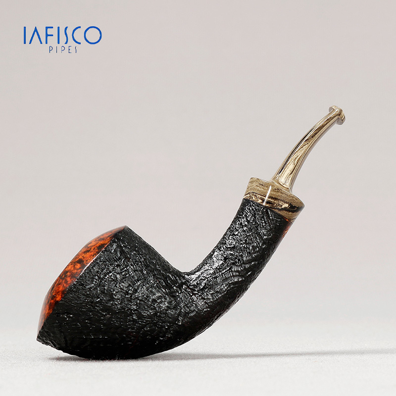 意大利 Lafisco雅法 半喷砂都柏林斗 斗口光面3MM烟道石楠木烟斗