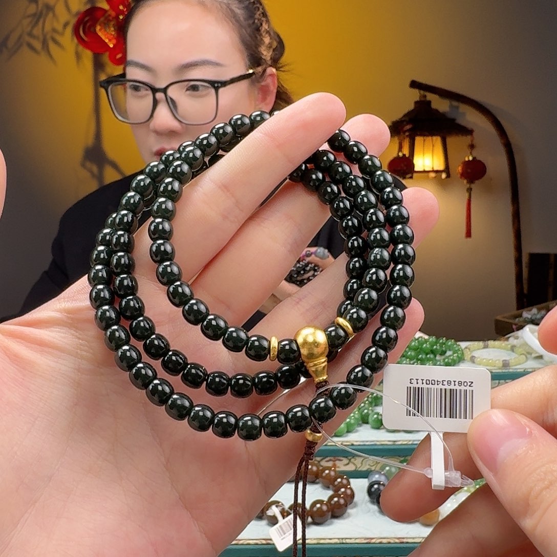 和田玉手串未镶嵌爱**地