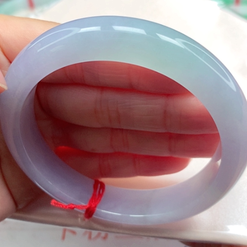 【闪购商品】翡翠手镯未镶嵌冰胶春彩手镯5859圈24号