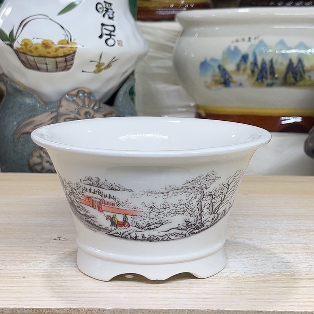 陶瓷绿植多肉微瑕花盆口径13*7.5