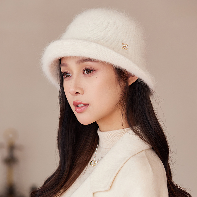 女款加绒针织帽时尚秋冬冬天加厚帽子女士渔夫帽女冬季绒帽