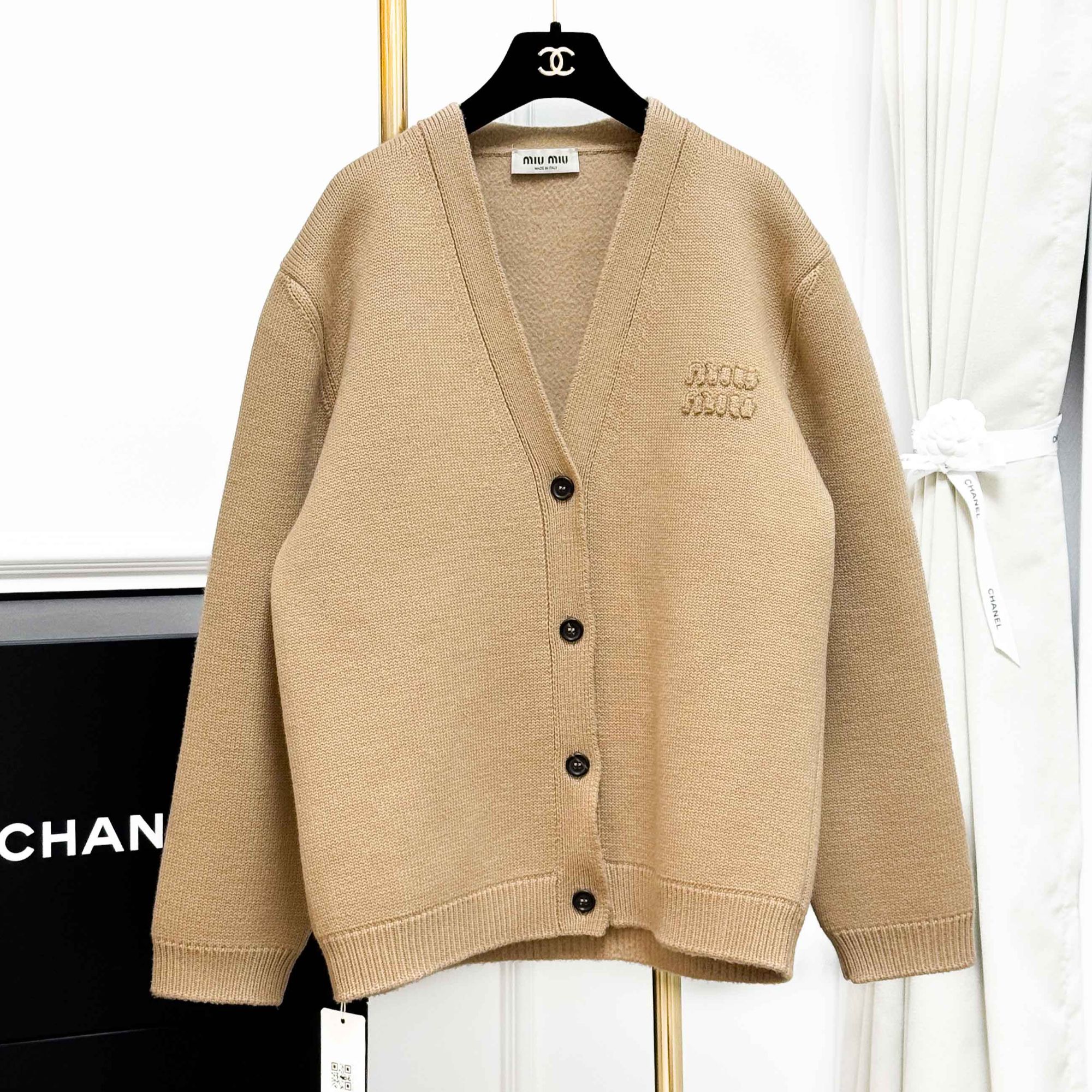 99新 MIU MIU/缪缪  40码 棕色 长袖 开衫