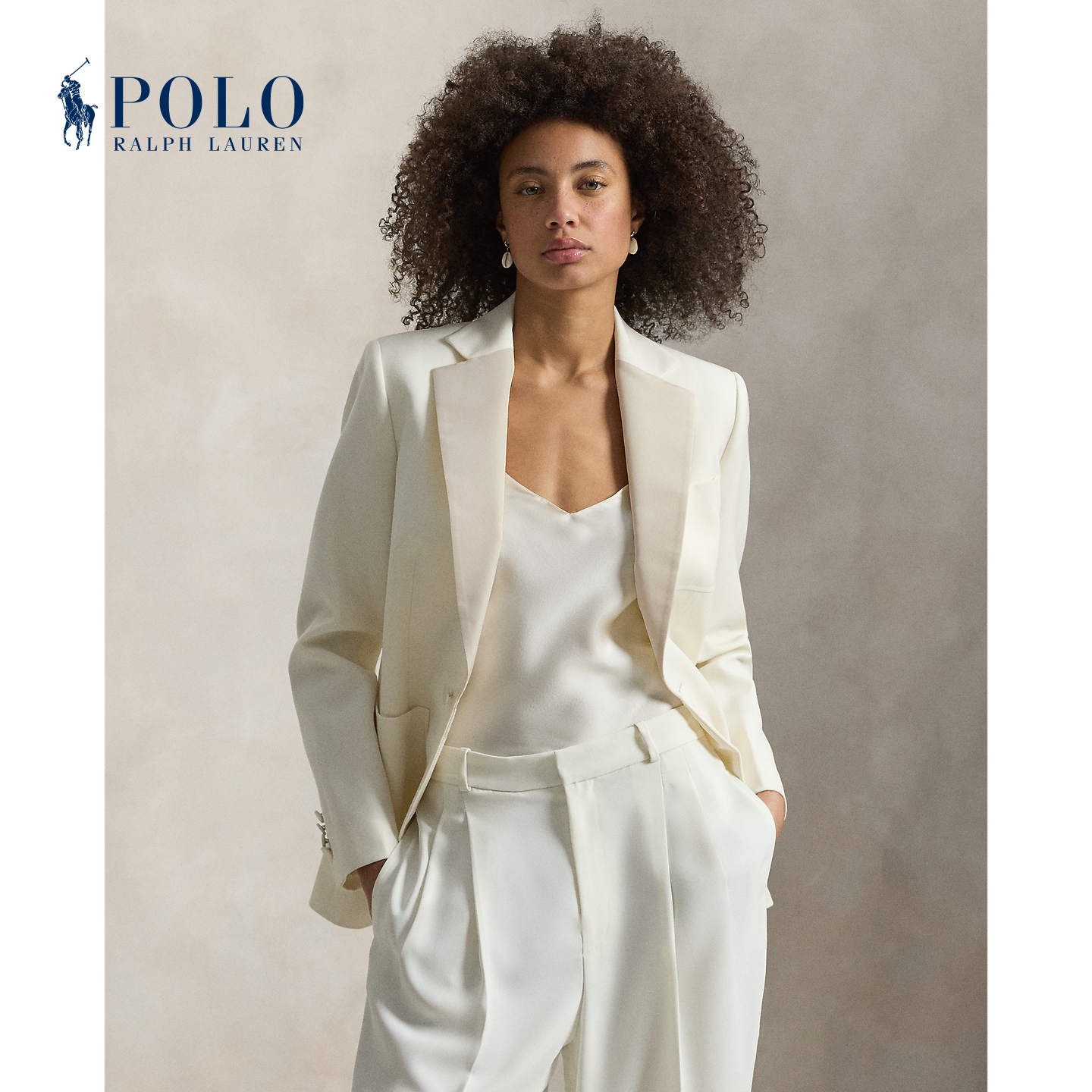 Ralph Lauren/拉夫劳伦女装 25冬翻领单排扣羊毛西装外套RL27450