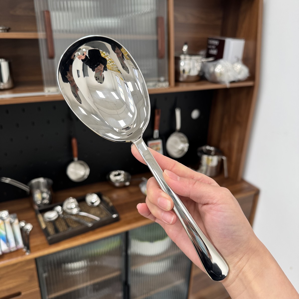 橙姐同款鹅蛋勺大号18/10不锈钢汤勺分餐加深调羹家用长柄鹅蛋勺