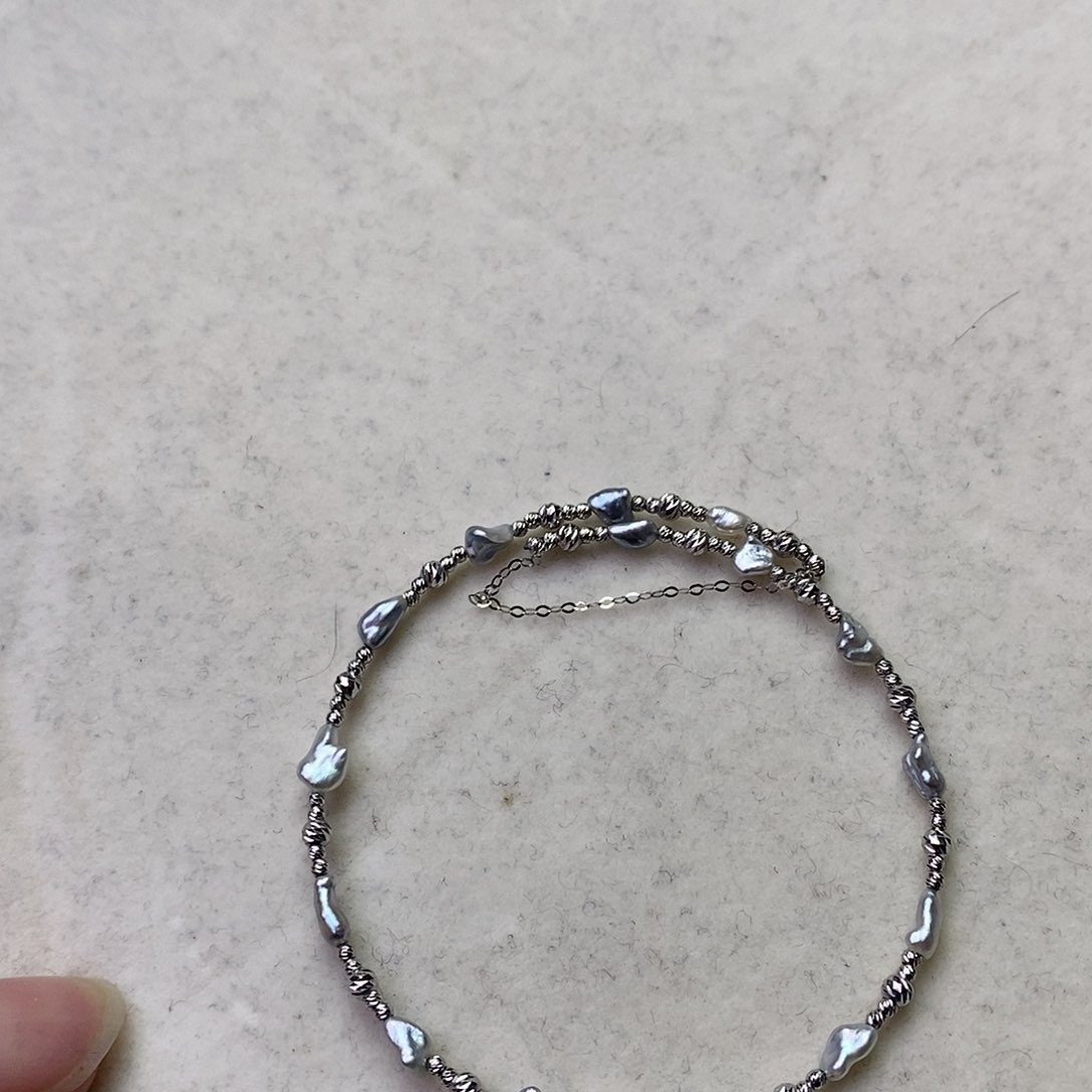 海水珍珠手镯18K金镶嵌