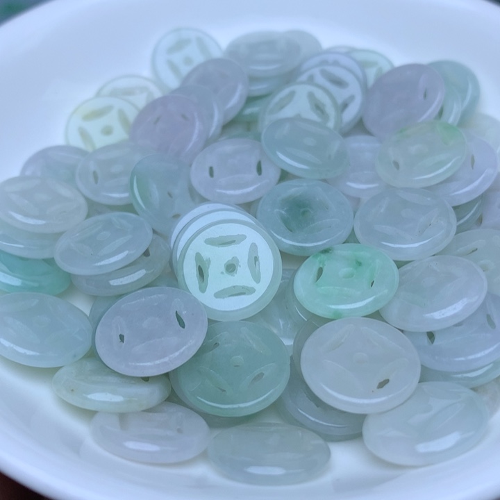 【闪购商品】翡翠手链未镶嵌卡13金钱扣20个