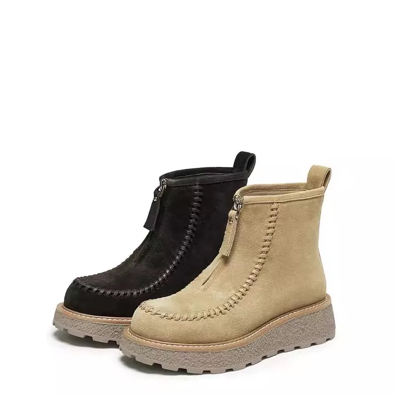 018青年冬季中跟复古保暖时尚雪地靴潮流时装靴马丁靴7708