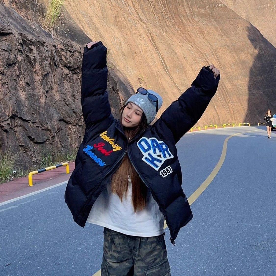 冬季新款加厚潮流美式立领拉链棉服百搭字母刺绣面包服男女款外套