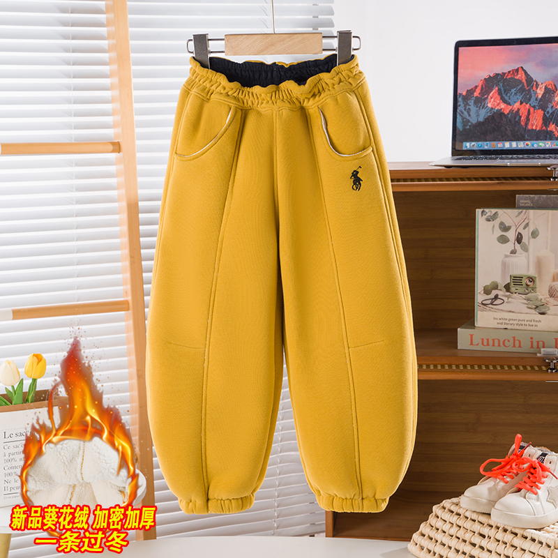 【加厚葵花绒】糯米葵花绒厚宽松弯刀灯笼阔腿裤韩版百搭保暖