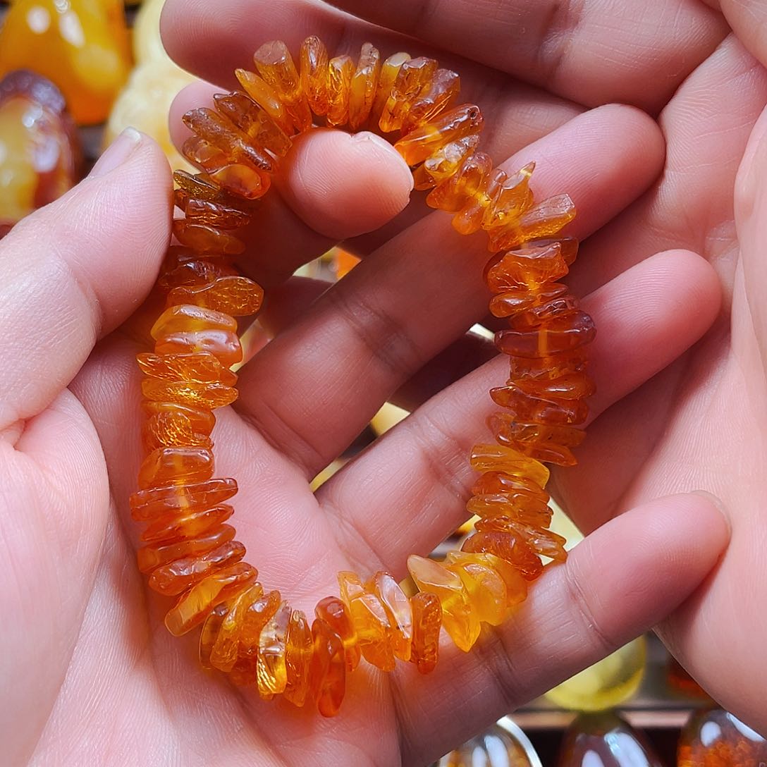 琥珀戒指未镶嵌手串