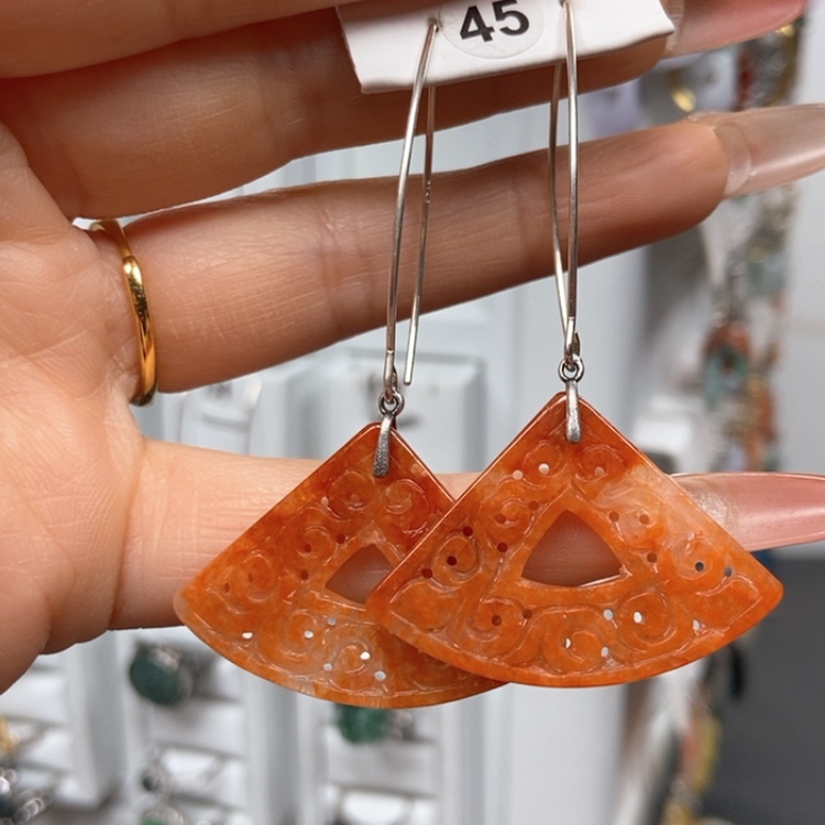 【闪购商品】翡翠耳饰银S925镶嵌优化耳饰