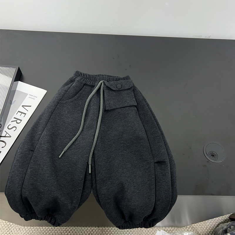 男童裤子加绒加厚2025秋冬新款男宝宝一体绒韩版卫裤时尚洋气长裤