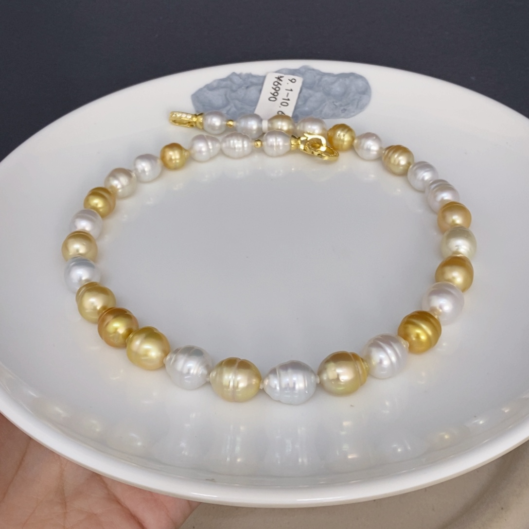 颈饰未镶嵌海水珍珠夜****@白金项链9.1-10.6mm忙