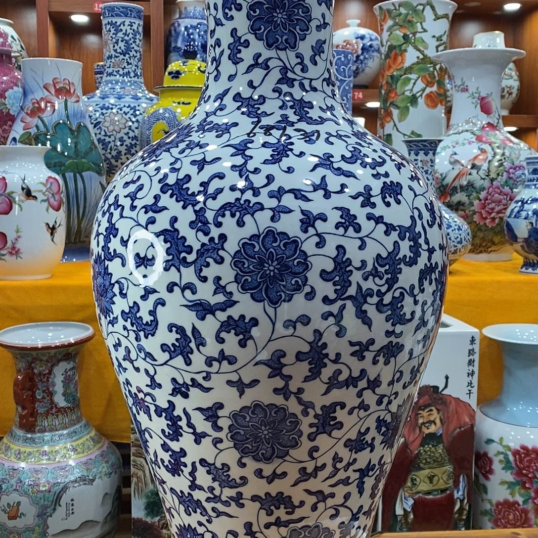 摆件清**宇景德镇陶瓷青花赏瓶