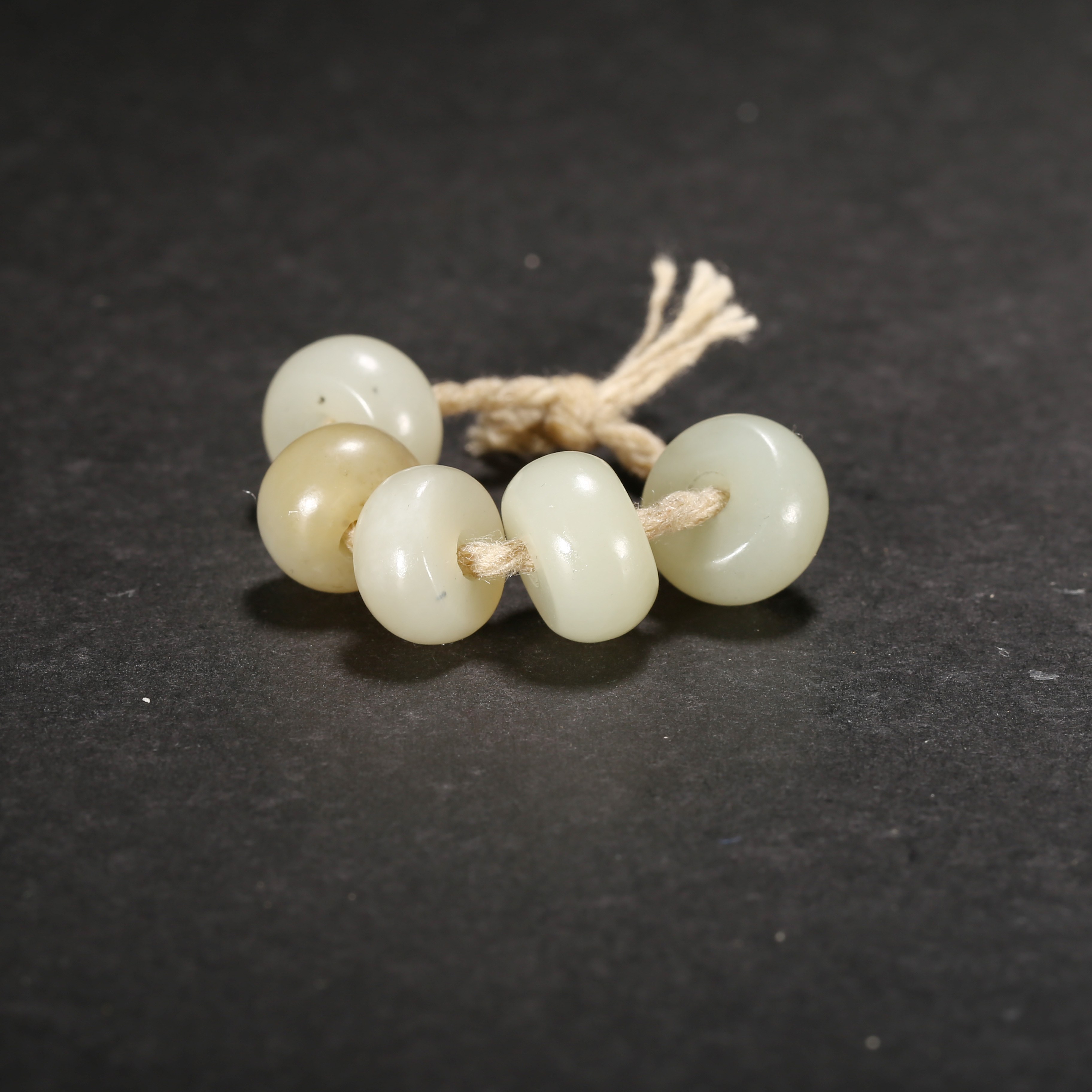 清代*白玉算盘珠一组/09JTY3029/和田玉【北京文博】