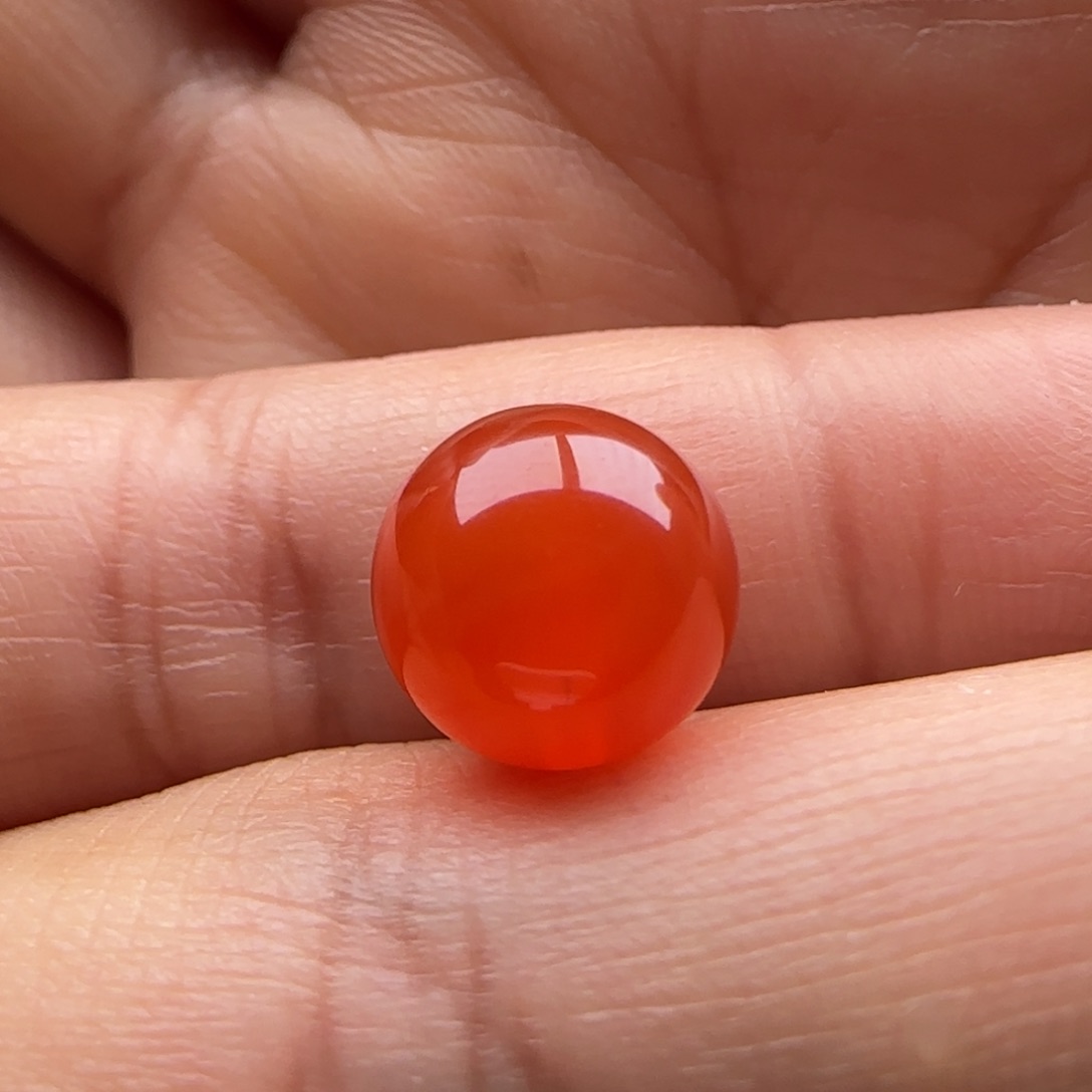 南红玛瑙圆珠10.2未镶嵌白纹