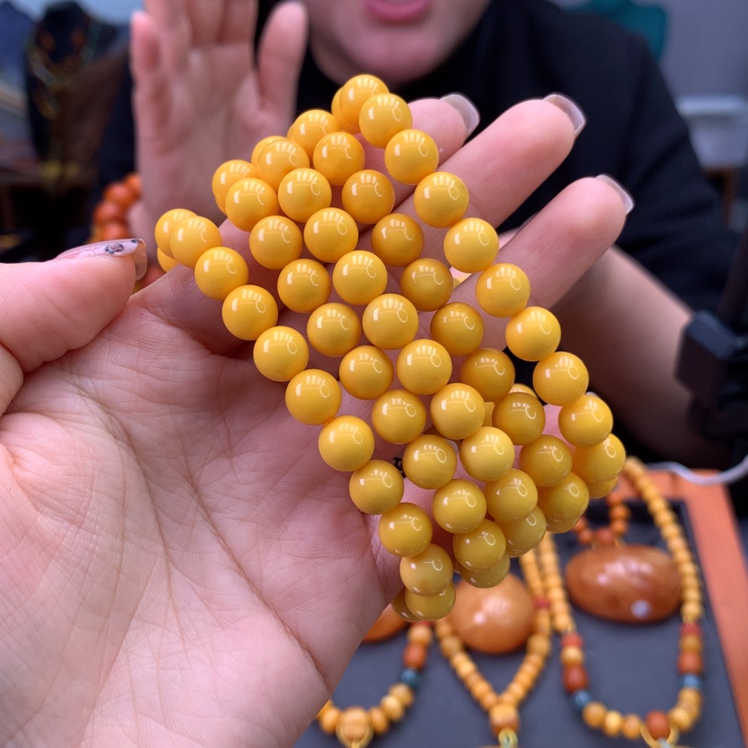 蜜蜡手串未镶嵌多样性发一