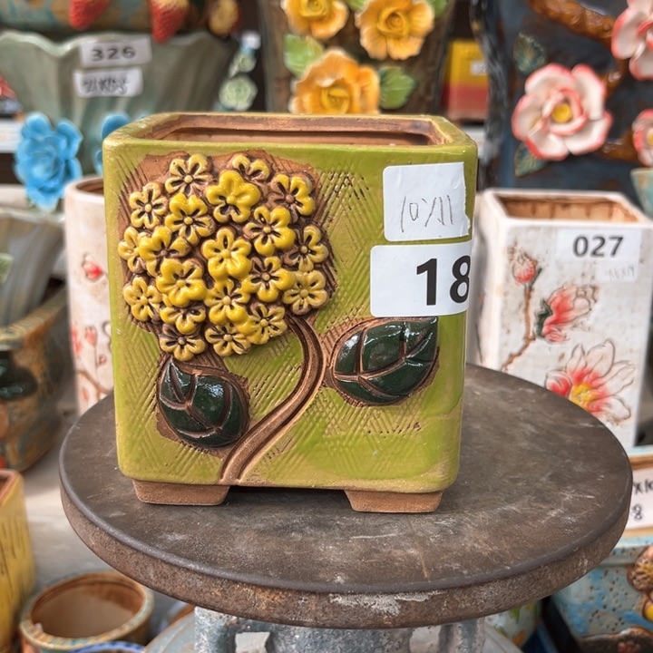 紫砂花盆粗陶材质多肉陶瓷花盆