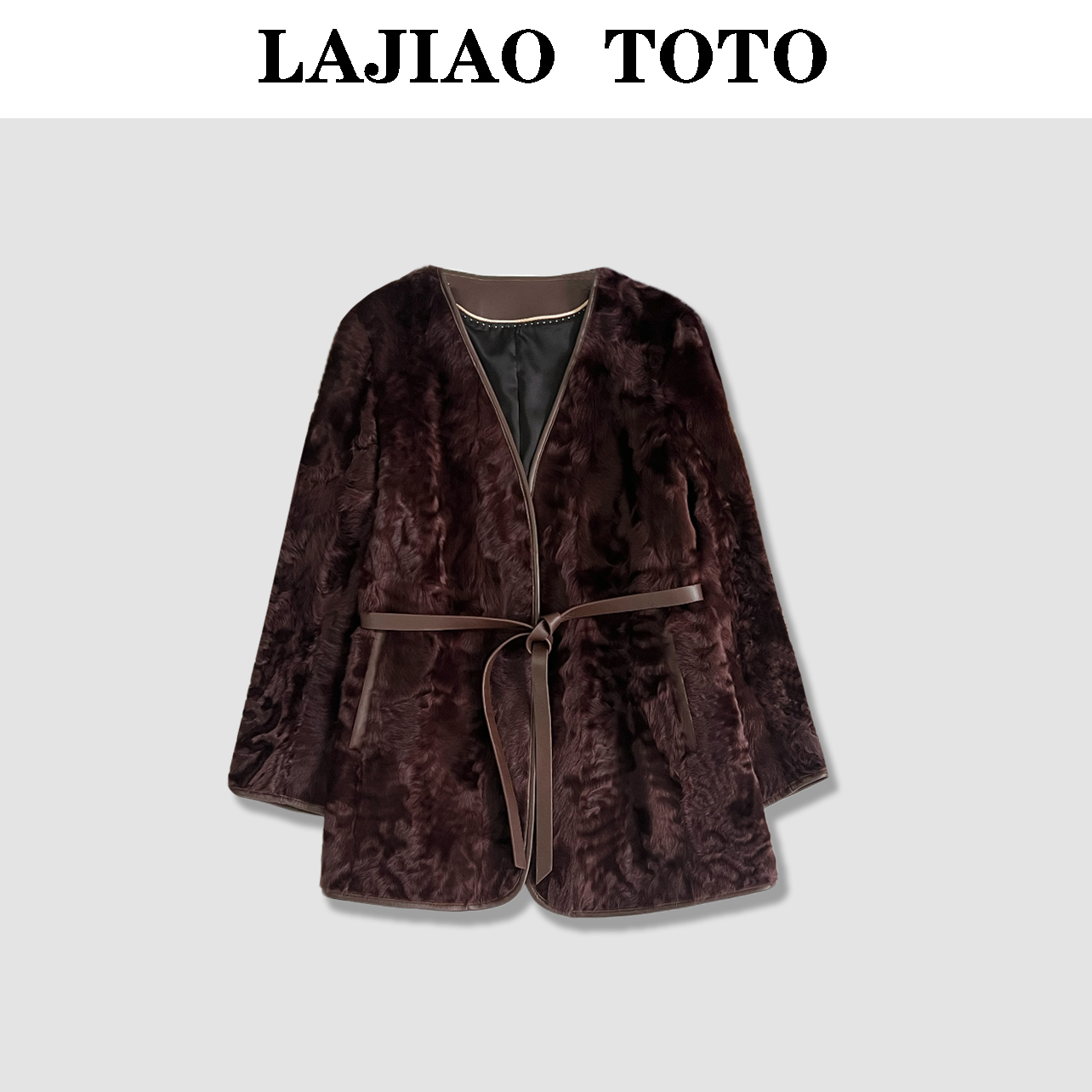 【艺洋穿搭】LAJIAO TOTO超薄高级感舒适轻奢皮毛一体外套#23210