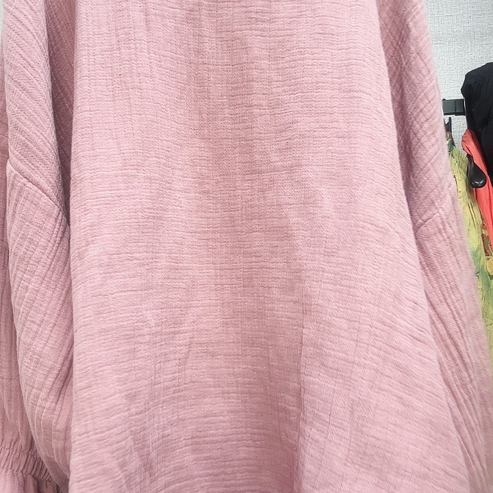 三***u粉色荷叶袖2967上衣