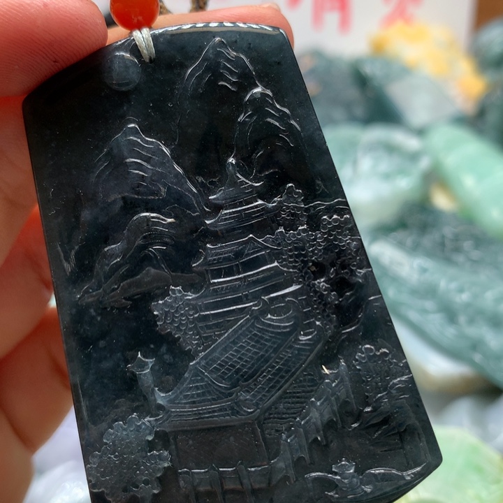 翡翠颈饰未镶嵌保真天然A货翡翠