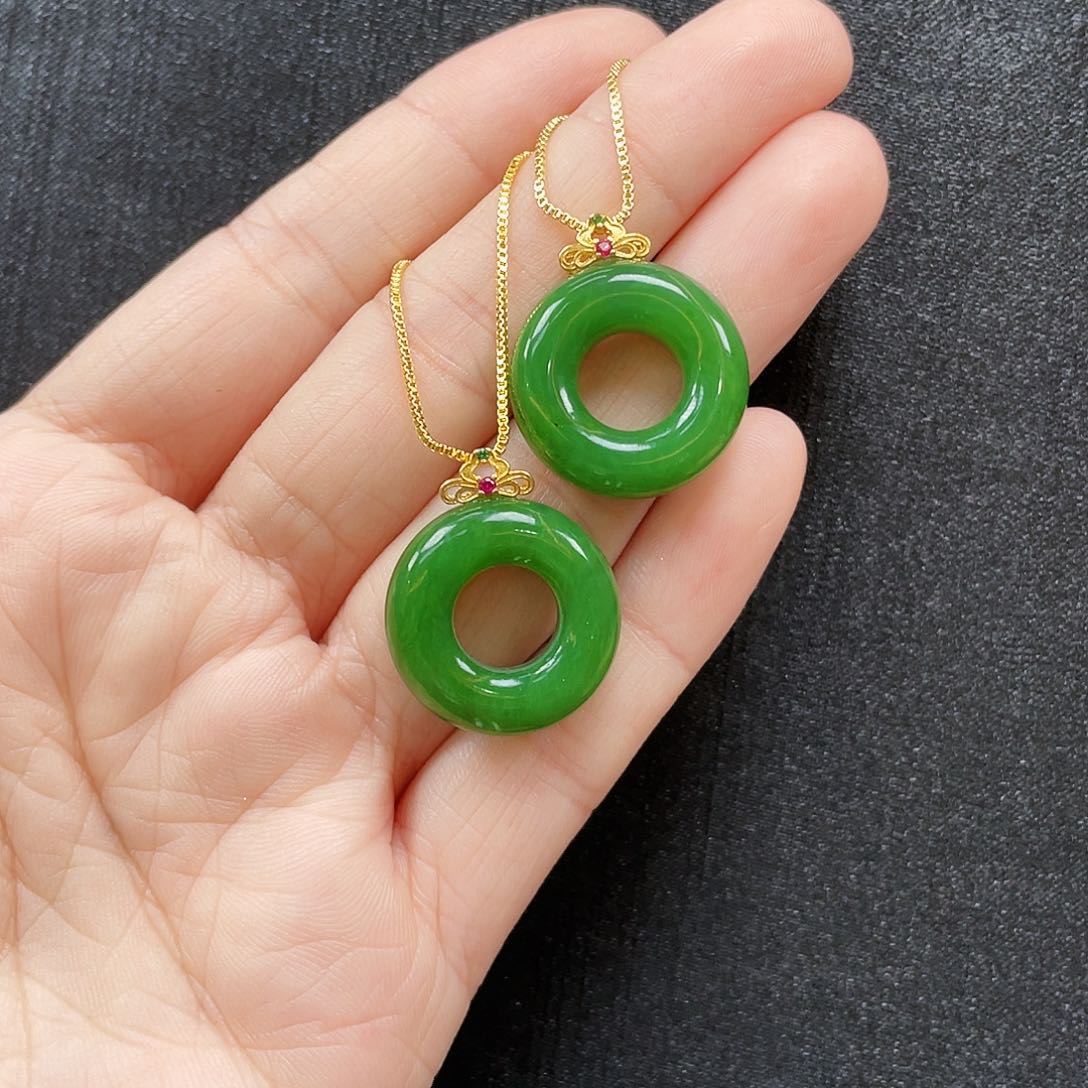 吊坠(不含链)银S925镶嵌和田玉