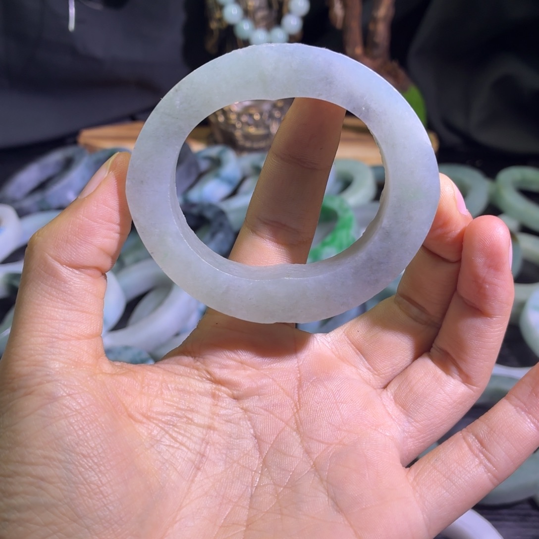 定制翡翠未镶嵌天然纹理随机，追求完美者慎拍