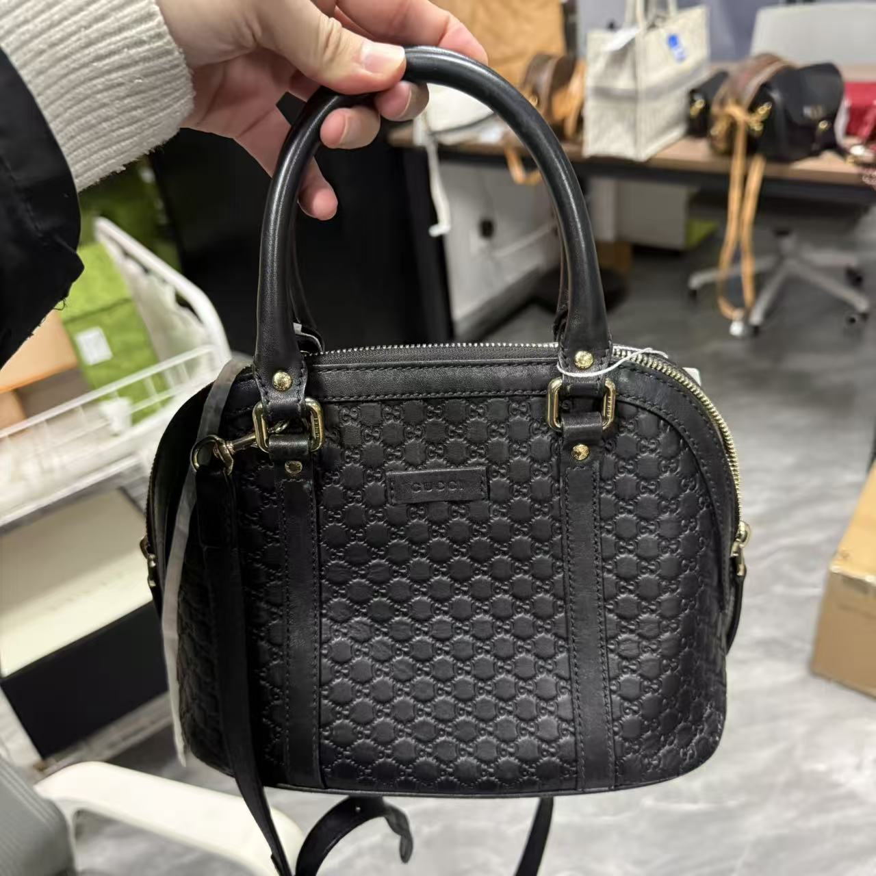 95新 GUCCI/古驰 【安则专属】黑色贝壳包