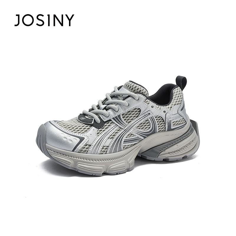 卓诗尼厚底老爹鞋女2025秋季新款网面透气时尚增高休闲户外运动鞋