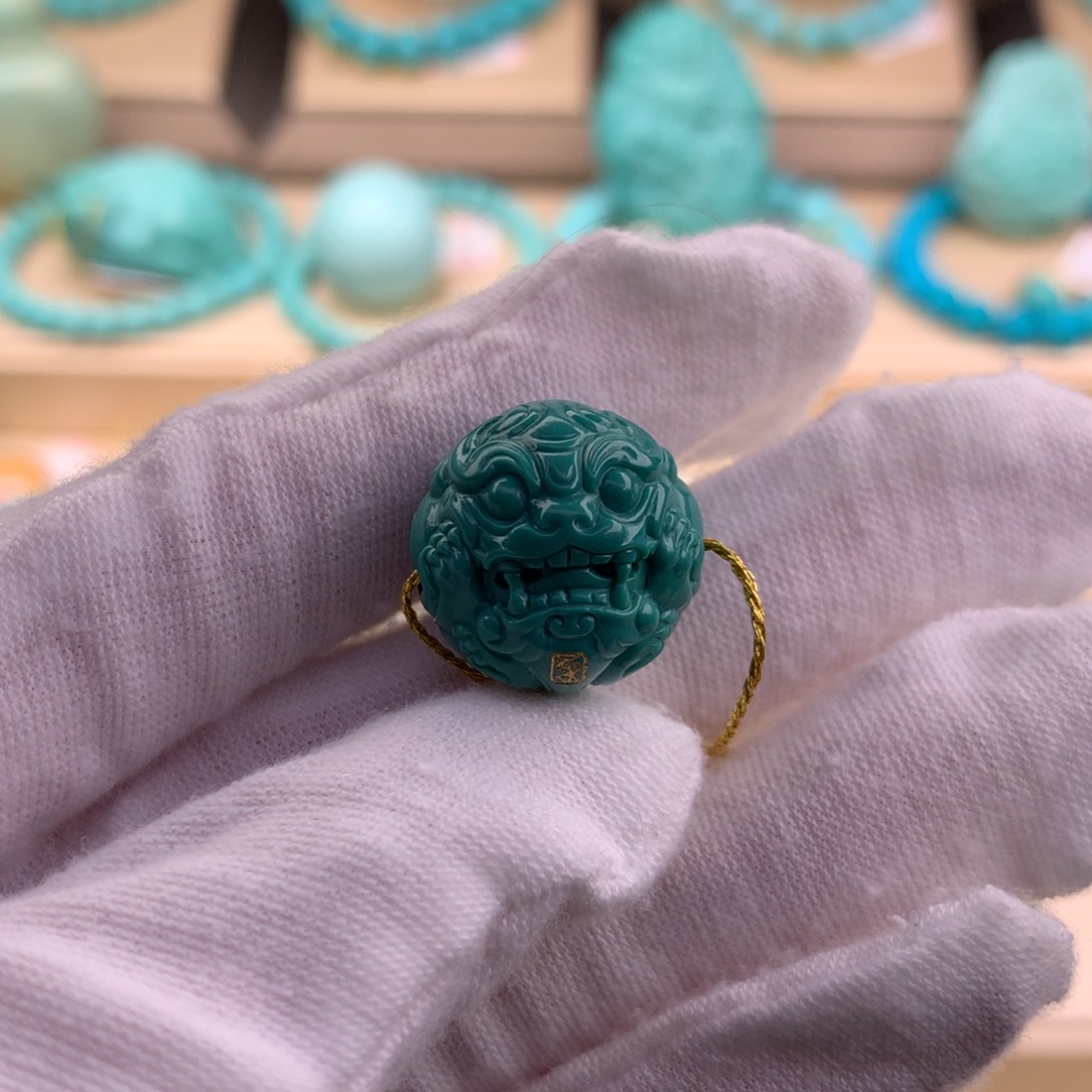 绿松石珠宝奇石未镶嵌17.6mm