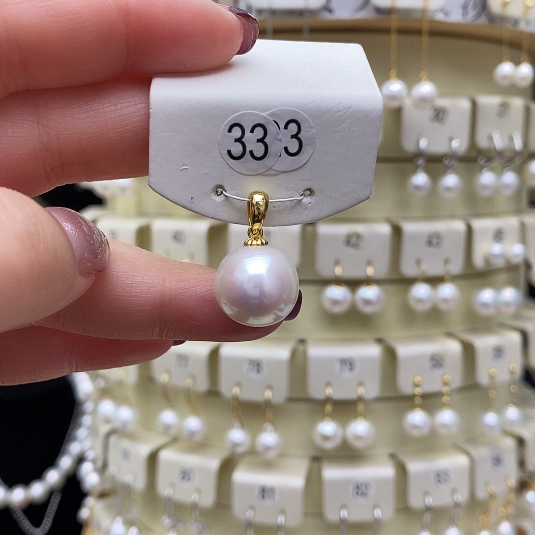 淡水珍珠吊坠银S925镶嵌