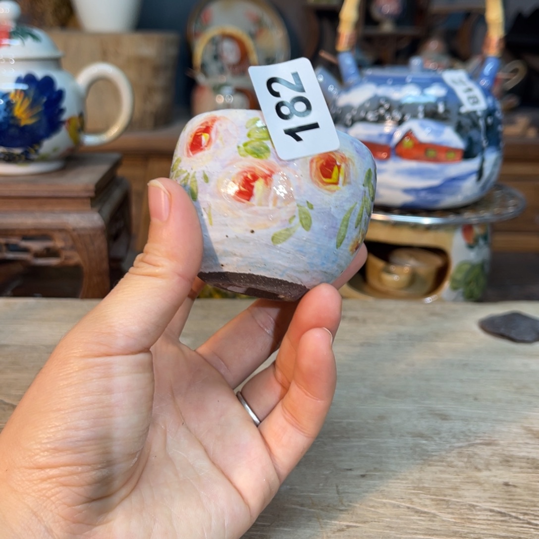 参***下壶素浅 陶瓷手工手绘