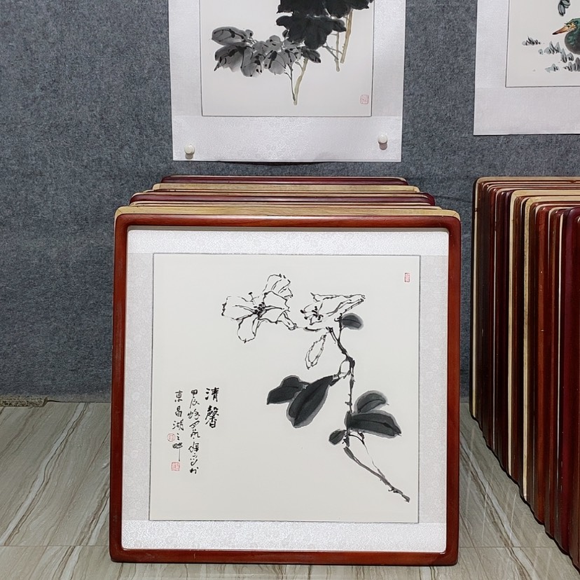 【闪购商品】国画书画作品带框65×65厘米