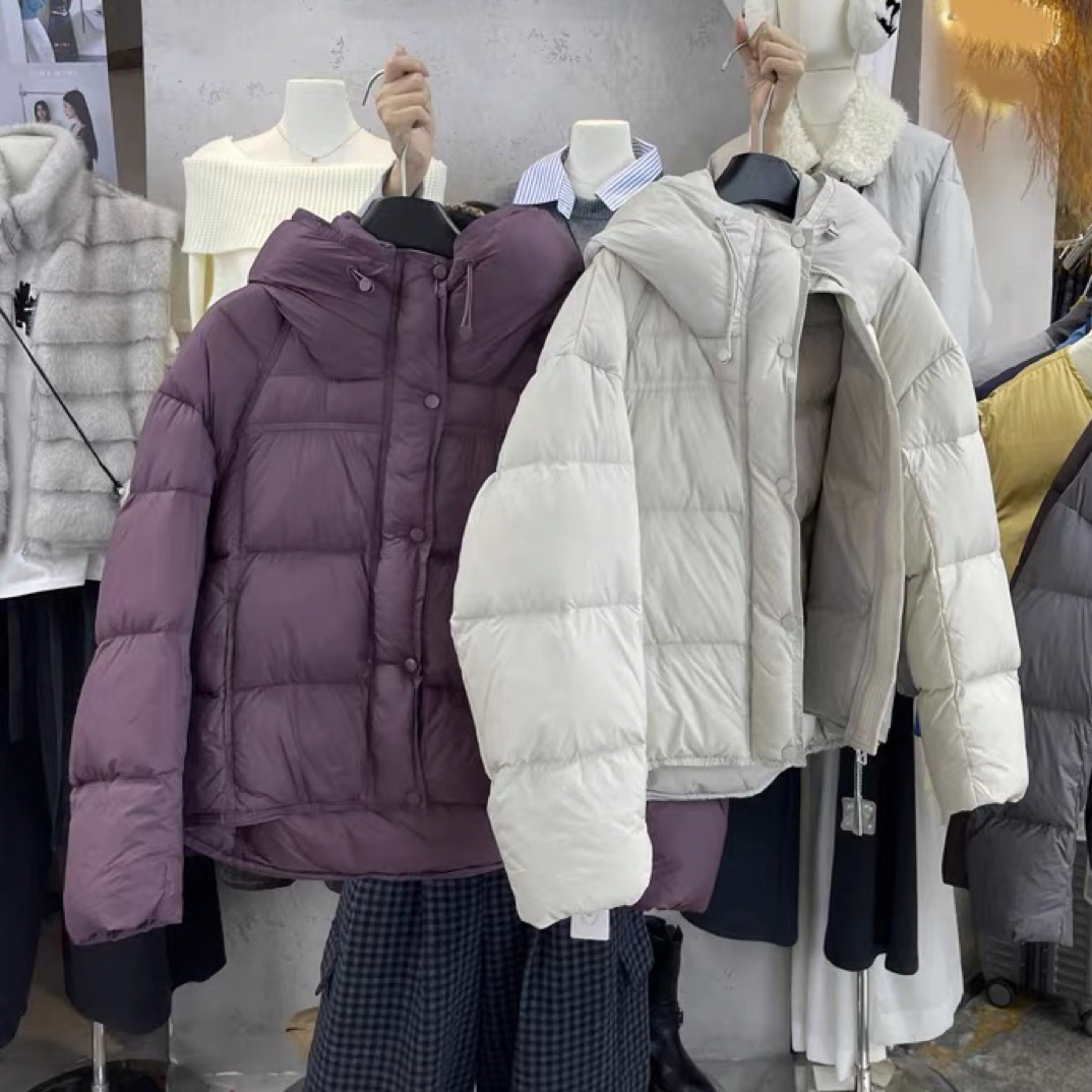 YH紫色90白鹅绒羽绒服