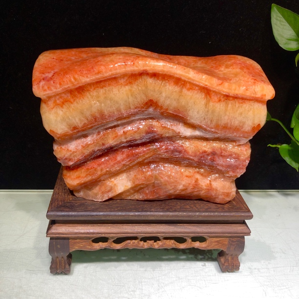 红红火火天然红烧猪肉石乔迁送礼用的家居摆件，20-7.5-13厘米，9斤