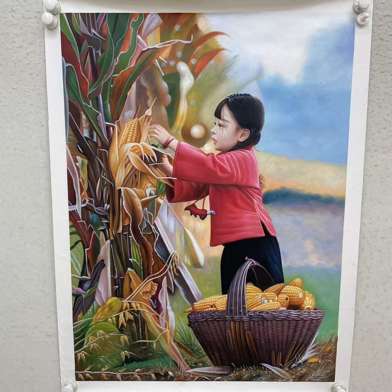 林彦新***乡情-约75-100厘米-手绘油画-麻布