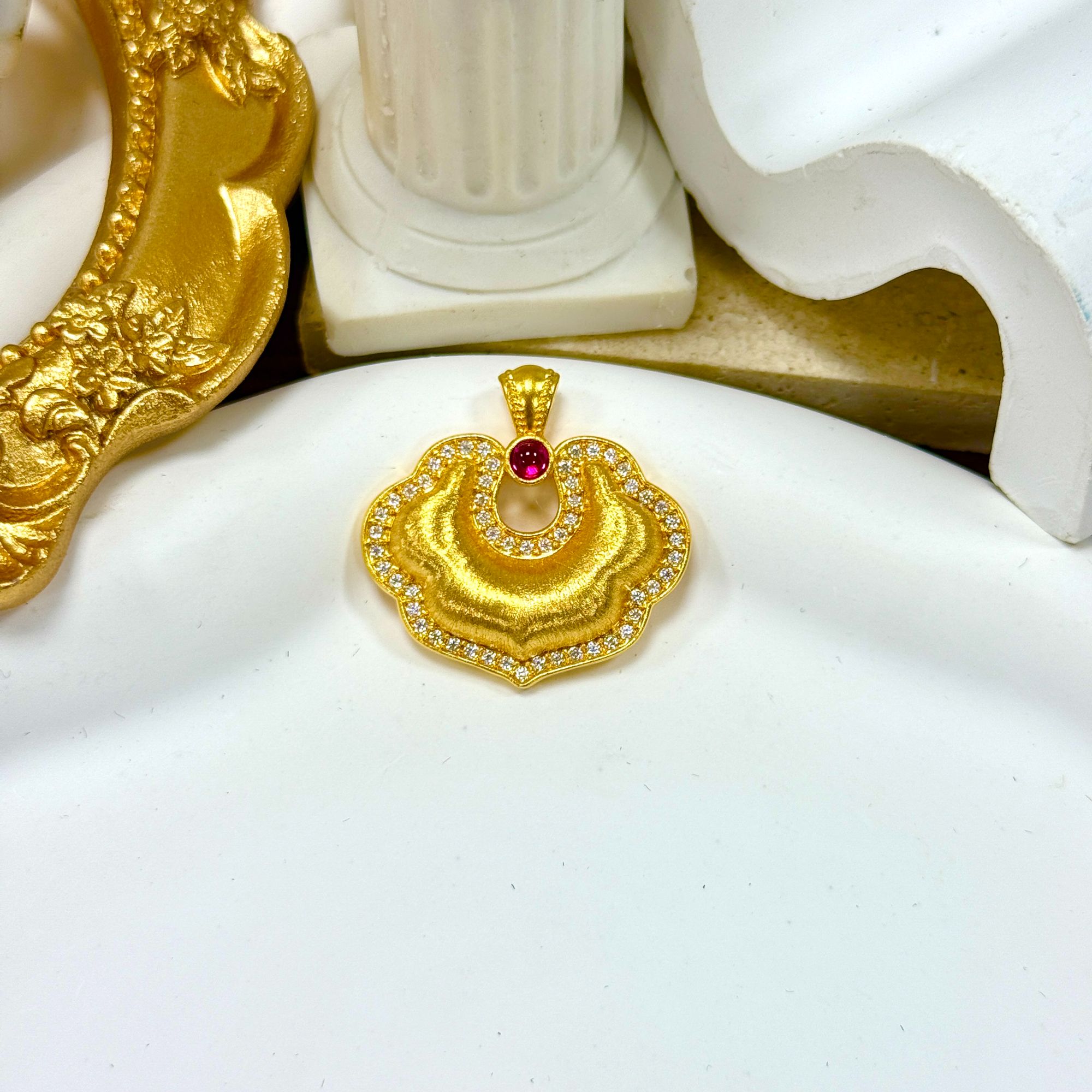 足金999拉丝祥云锁包5D版挂坠 A1104001