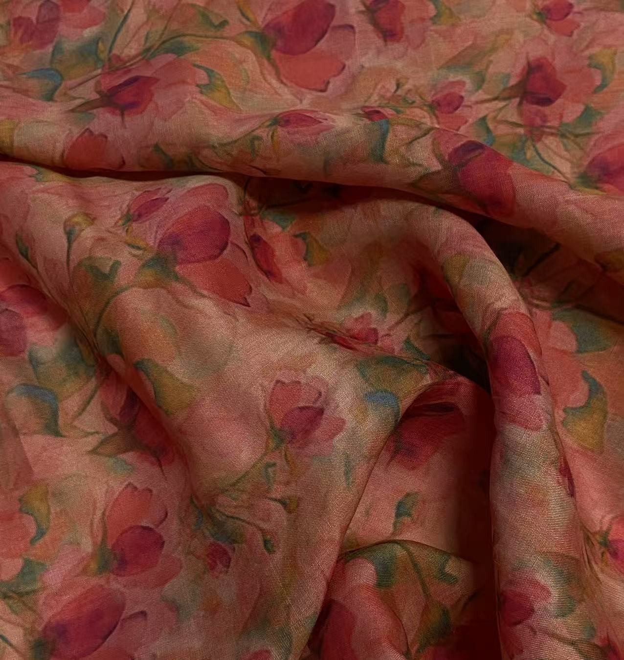 【玫红郁金香】原创设计香云苎麻田园风袍子衬衫裤子连衣裙服装面料