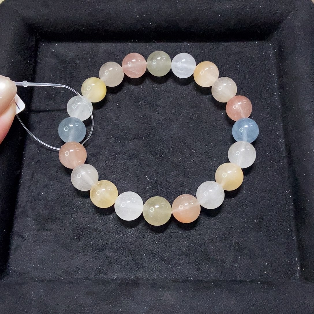 手链未镶嵌水晶拉丝彩兔毛10mm