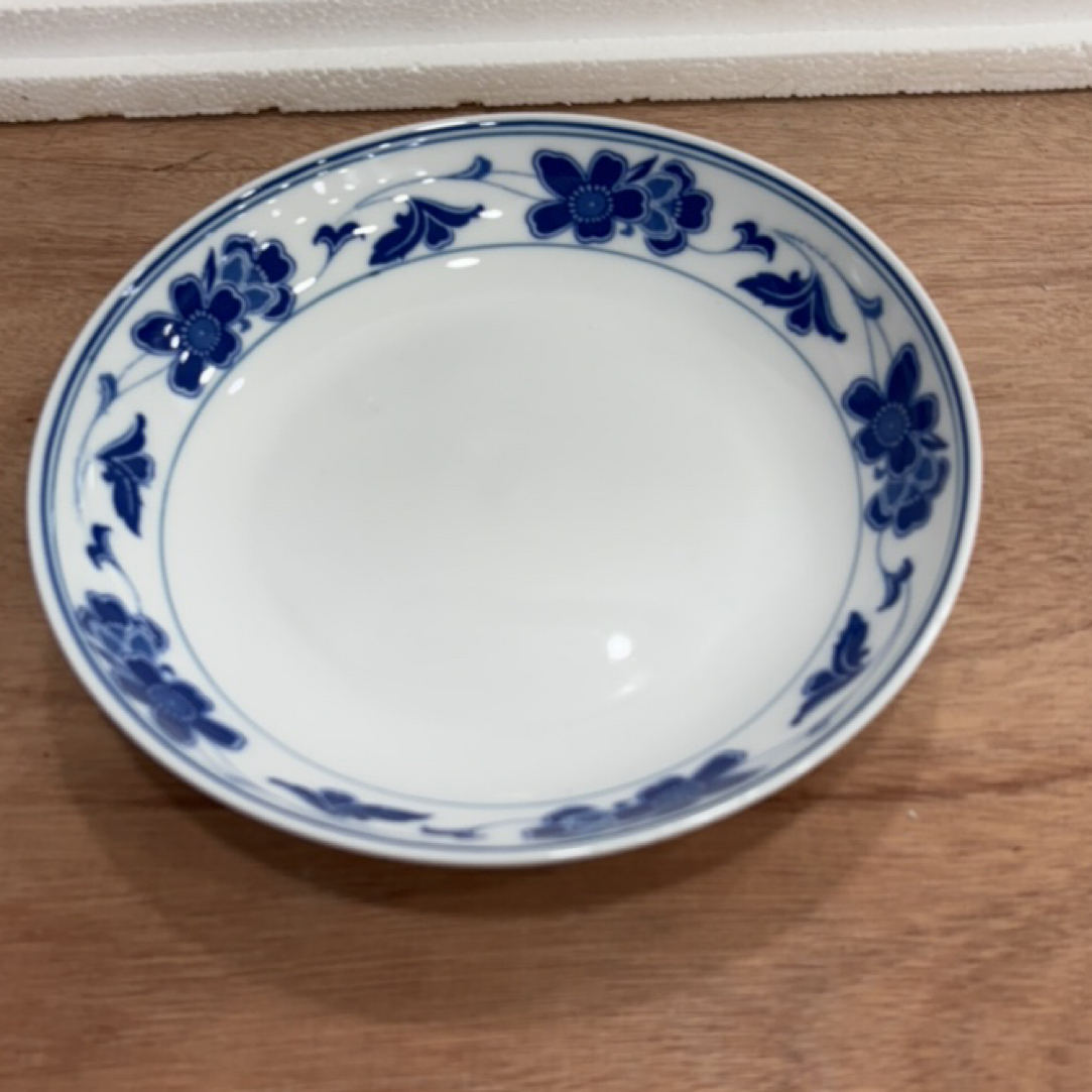 釉下五彩兰花深盘20 c m