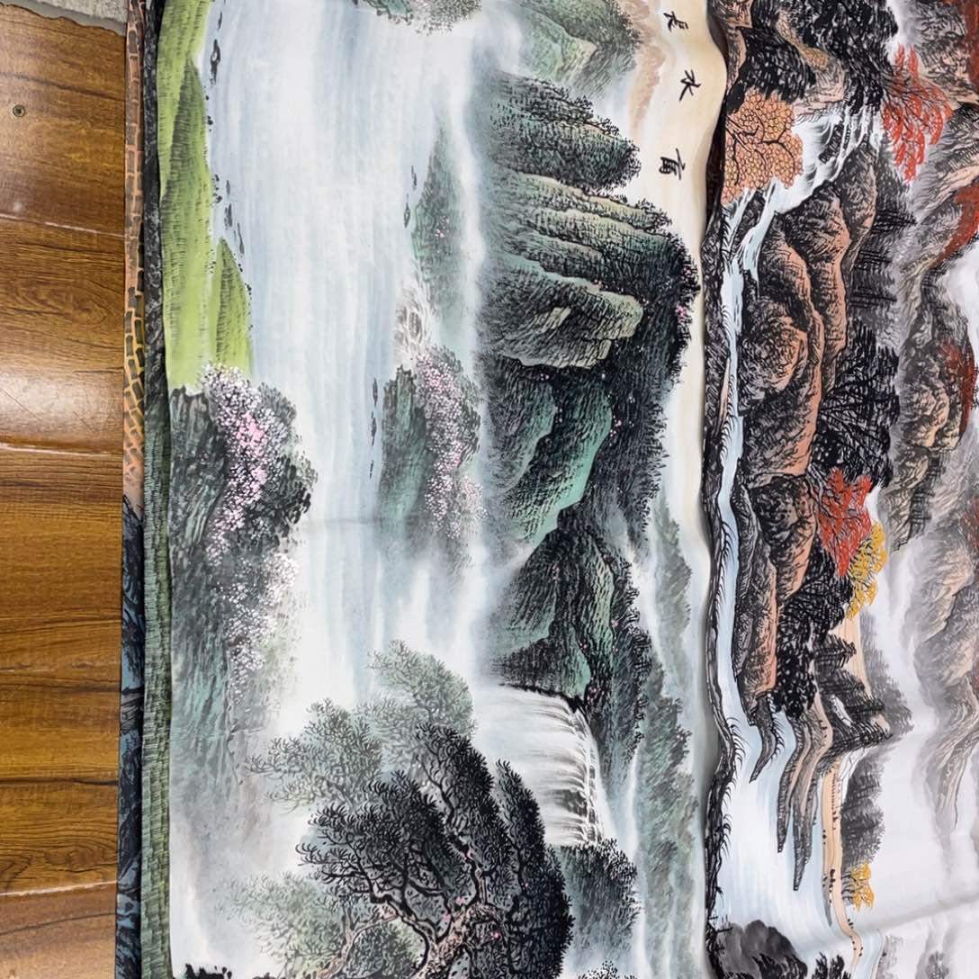 精品八尺对开画心！