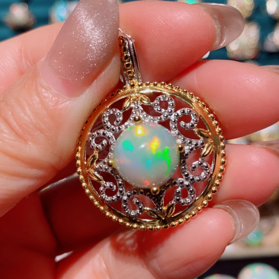 欧泊欧泊吊坠银S925镶嵌