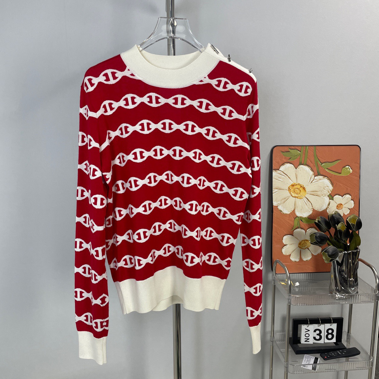 99新 Hermes/爱马仕 专柜价12950 红色 毛衣 99新 38码 A6989