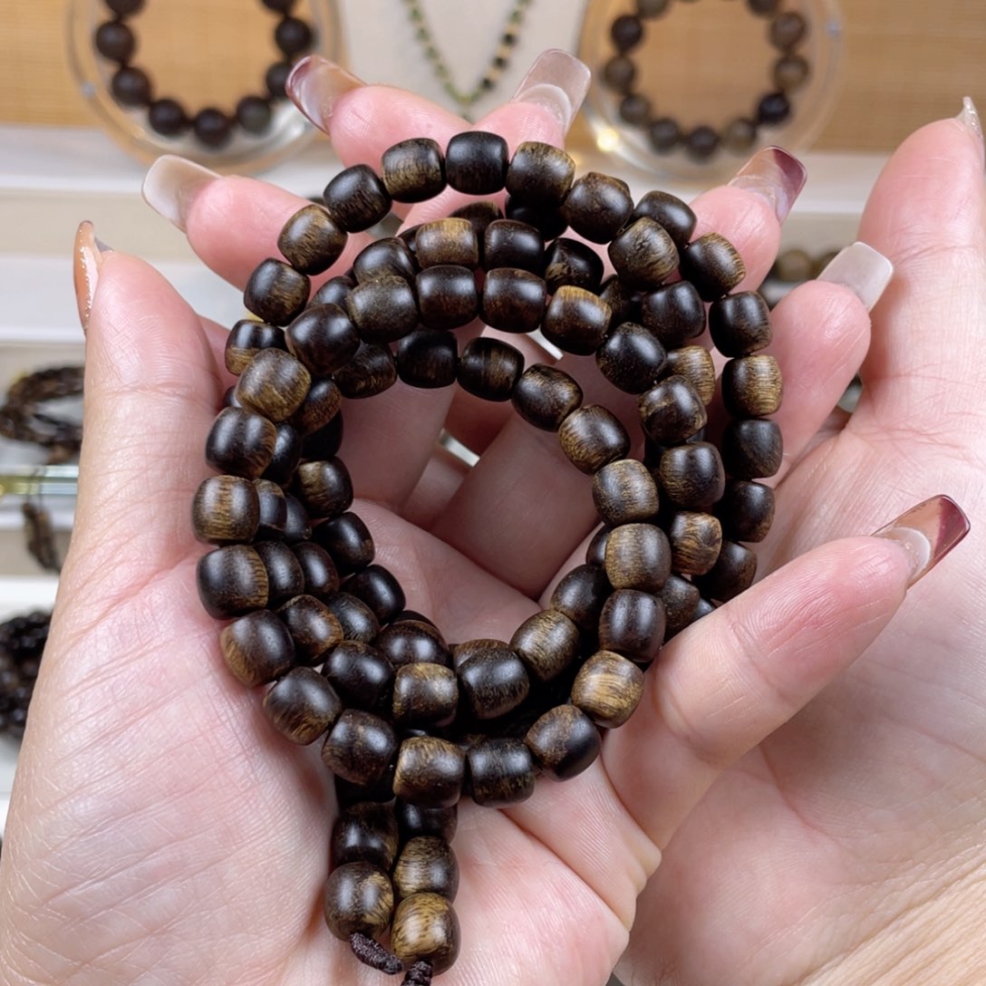 沉香手串@***千越南芽庄白棋楠虎斑留疤